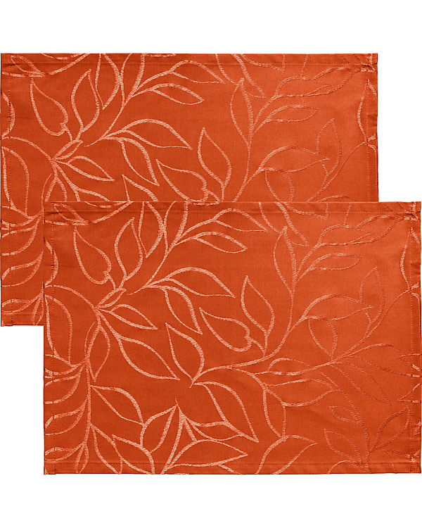 Erwin Müller Outdoor-Tischset 2er-Pack Jacquard Terrassa orange | 04062671223849 Erwin Müller Outdoor-Tischset 2er-Pack Jacquard Terrassa orange | 04062671223849