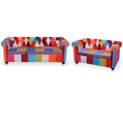 vidaXL Sofagarnitur 2-tlg Stoff Sofa Couch Polstersofa Sessel mehrere Auswahl 