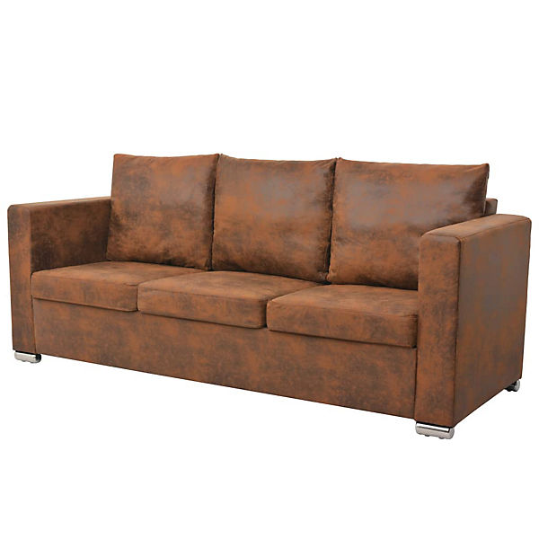 Sofagarnitur Künstliches Wildleder Sofa Couch Lounge mehrere Auswahl Sofa-Set