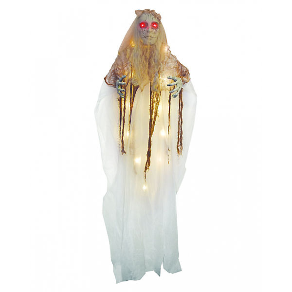 Beleuchtete Geisterbraut als Halloween Friedhof Dekoration 180cm Partydeko