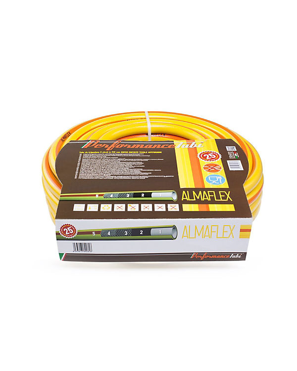 Almaplast „Gartenschlauch Almaflex (PVC) – 1/2″“ (15 m) Temperatur- Algen & UV-Beständig, Kreuzgewebe“ orange/gelb | 08033813892779 Almaplast „Gartenschlauch Almaflex (PVC) – 1/2″“ (15 m) Temperatur- Algen & UV-Beständig, Kreuzgewebe“ orange/gelb | 08033813892779
