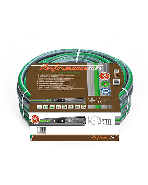 Almaplast „Gartenschlauch Meta (PVC) – 1/2″“ (15 m) Temperatur- Algen & UV-Beständig, Kreuzgewebe“ grün/grau | 08033813890652 Almaplast „Gartenschlauch Meta (PVC) – 1/2″“ (15 m) Temperatur- Algen & UV-Beständig, Kreuzgewebe“ grün/grau | 08033813890652