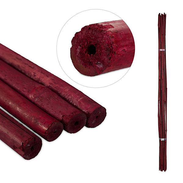 Rote Bambus Pflanzstäbe 120 cm 25er Set