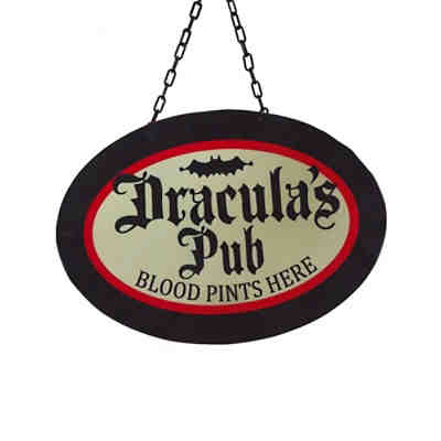 Draculas Pub Wirtshausschild mit LED Beleuchtung Partydeko