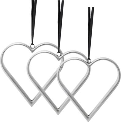„Deko-Hänger „“Herz““ 3er-Pack“ silber | 04003529530290