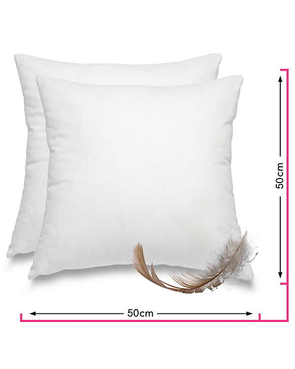 wometo Federkissen 2er Set Kinderkopfkissen Dekokissen 50×50 cm aus Baumwolle, Kissenfüllung aus 100% Federn mit Federfüllung weiß Gr. 50 x 50 | 04251474133688 wometo Federkissen 2er Set Kinderkopfkissen Dekokissen 50×50 cm aus Baumwolle, Kissenfüllung aus 100% Federn mit Federfüllung weiß Gr. 50 x 50 | 04251474133688