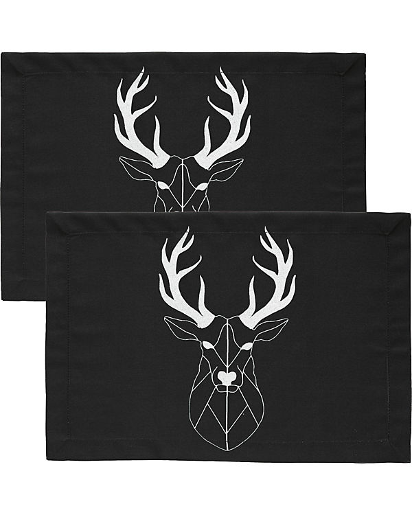 Erwin Müller „Tischset „“Hirsch““ 2er-Pack“ schwarz | 04062671245001 Erwin Müller „Tischset „“Hirsch““ 2er-Pack“ schwarz | 04062671245001