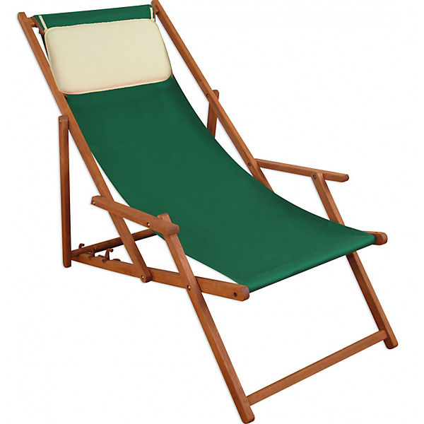 Deckchair grün Liegestuhl klappbare Sonnenliege Gartenliege Strandstuhl
