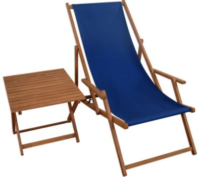 Strandliege 145x47x52 cm klappbar blau Strandmatte Sonnenliege 
