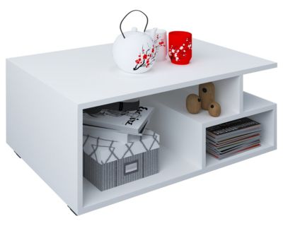 VCM Holz Sofatisch hoch Couchtisch Wohnzimmertisch Beistelltisch Ablage Sulas weiß | 04051814422362