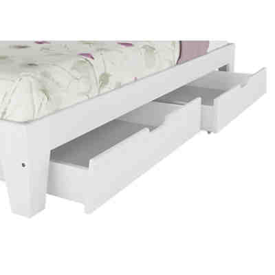 Bettkasten für Doppelbetten - 3-teilig - Kiefer Weiß
