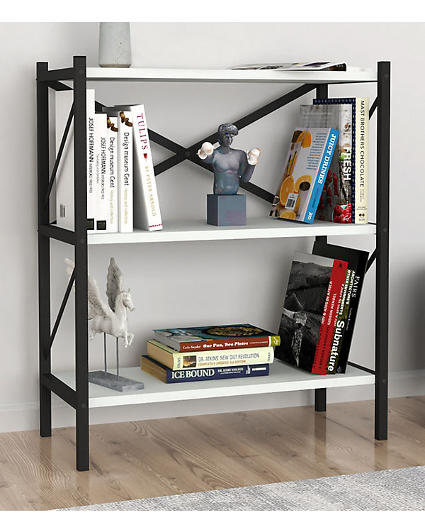 VCM Holz Metall Aufbewahrung Stand Regal Bücherregal Deko Bücher Standregal Insasi 2 weiß | 04051814420085 VCM Holz Metall Aufbewahrung Stand Regal Bücherregal Deko Bücher Standregal Insasi 2 weiß | 04051814420085