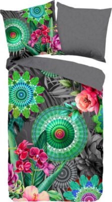 hip „Wendebettwäsche „“Thirze““ Satin“ bunt Gr. 135 x 200 + 80 x 80 | 08717285211473