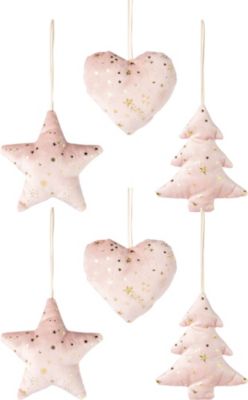 „Deko-Hänger „“Weihnachtsglamour““ 6-tlg.“ rosa | 04064118898313
