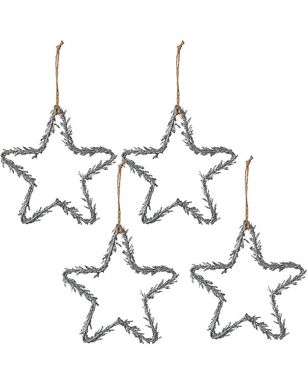 „Deko-Hänger „“Glitter Stern““ im 4er-Pack“ silber | 04003529180211 „Deko-Hänger „“Glitter Stern““ im 4er-Pack“ silber | 04003529180211
