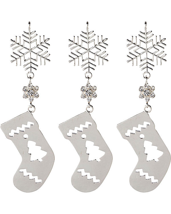 „Deko-Hänger „“Sockenornament““ 3er-Pack“ silber | 04064118916833 „Deko-Hänger „“Sockenornament““ 3er-Pack“ silber | 04064118916833