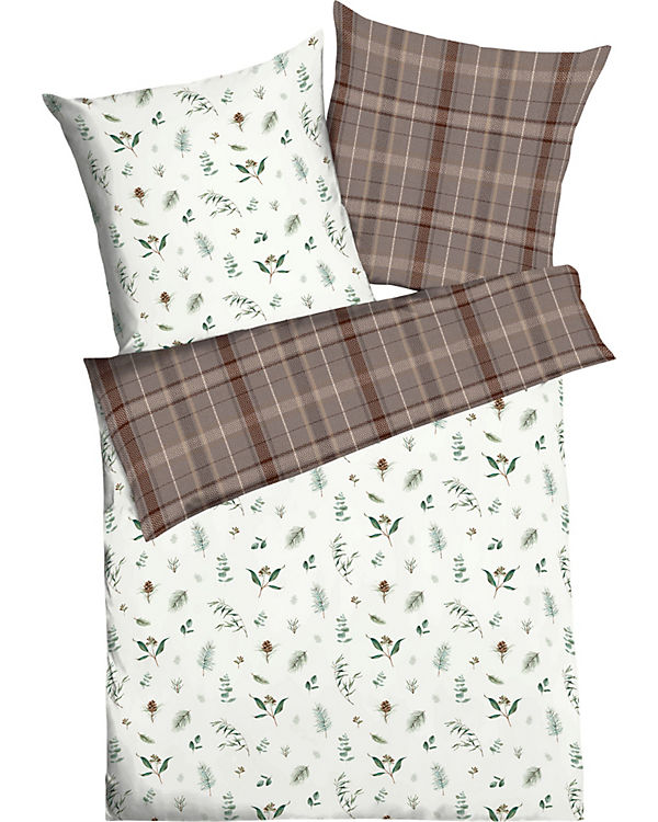 Kaeppel „Wendebettwäsche „“Winter Greens““ Fein Biber“ sand Gr. 155 x 220 + 80 x 80 | 04054141107308 Kaeppel „Wendebettwäsche „“Winter Greens““ Fein Biber“ sand Gr. 155 x 220 + 80 x 80 | 04054141107308