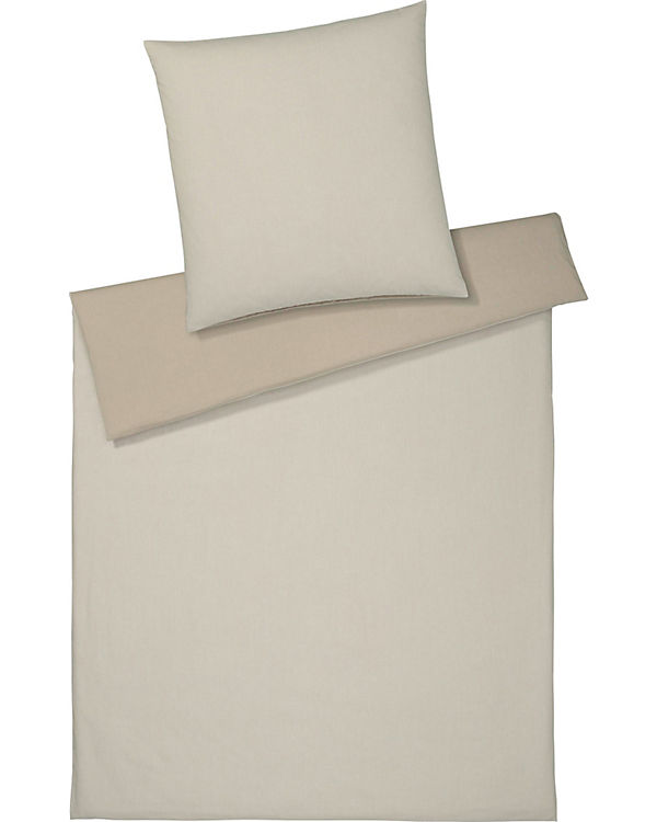 Elegante „Wendebettwäsche „“Tender““ buntgewebt, Soft Flanell“ sand Gr. 135 x 200 + 80 x 80 | 04029058234010 Elegante „Wendebettwäsche „“Tender““ buntgewebt, Soft Flanell“ sand Gr. 135 x 200 + 80 x 80 | 04029058234010