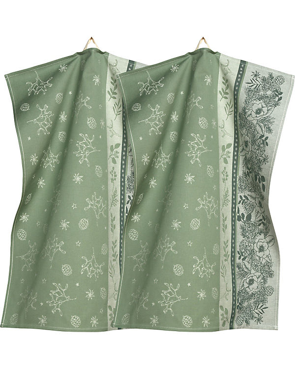 Sander Geschirrtuch 2er-Pack Baumwolle, Jacquard Blanche grün | 04001824007684 Sander Geschirrtuch 2er-Pack Baumwolle, Jacquard Blanche grün | 04001824007684