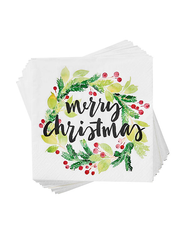 BUTLERS APRÈS Papierserviette recycelt Merry Christmas 20 Stück grün | 04035644139799 BUTLERS APRÈS Papierserviette recycelt Merry Christmas 20 Stück grün | 04035644139799