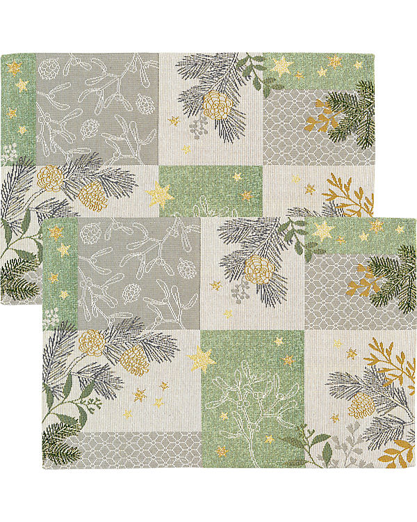 Sander Tischset 2er-Pack Gobelin Belle Patch grün | 04062671246848 Sander Tischset 2er-Pack Gobelin Belle Patch grün | 04062671246848