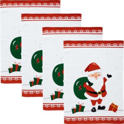 Erwin Müller „Geschirrtuch „“Weihnachtsmann““ 4er-Pack Baumwolle“ rot | 04062671242512