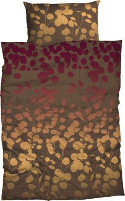 Casatex „Bettwäsche „“Milena““ Satin“ braun/rot Gr. 200 x 200 + 2 x 80 x 80 | 04250090671819