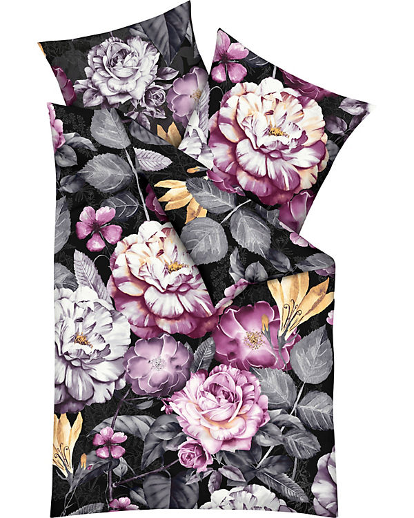 Kaeppel „Bettwäsche „“Serena““ Mako-Satin“ schwarz/rosa Gr. 155 x 220 + 80 x 80 | 04054141120055 Kaeppel „Bettwäsche „“Serena““ Mako-Satin“ schwarz/rosa Gr. 155 x 220 + 80 x 80 | 04054141120055
