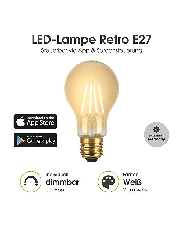 Xlayer LIGHTING LED Leuchtmittel Smart Echo Retro E27 5W 500lm Warmweiß Dimmbar | 04260458922200 Xlayer LIGHTING LED Leuchtmittel Smart Echo Retro E27 5W 500lm Warmweiß Dimmbar | 04260458922200