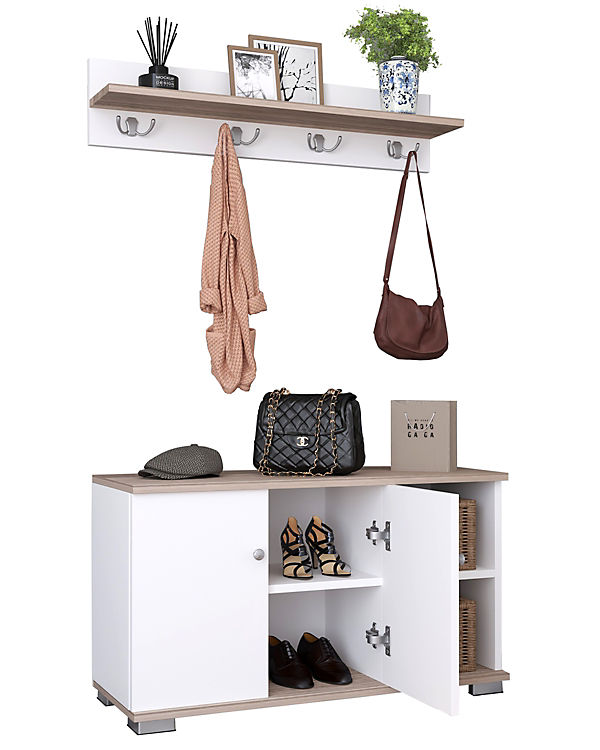 VCM 2-tlg. Holz Sitzbank Schuhschrank Schuhregal Garderobe Dielenmöbel Gados L weiß-kombi | 04051814420771 VCM 2-tlg. Holz Sitzbank Schuhschrank Schuhregal Garderobe Dielenmöbel Gados L weiß-kombi | 04051814420771