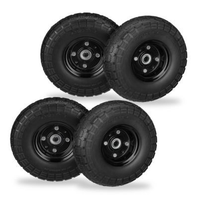 relaxdays 4 x Sackkarrenrad PU schwarz | 04052025455927