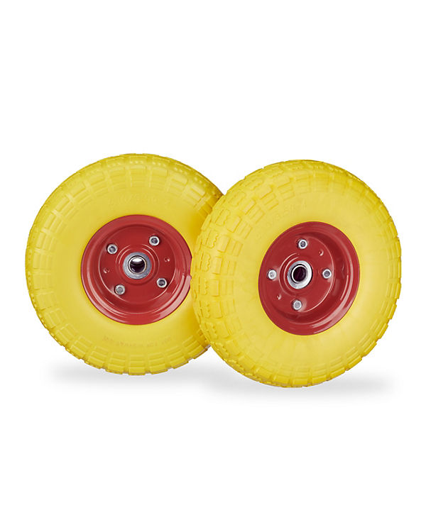 relaxdays 2 x Sackkarrenrad PU gelb-rot | 04052025455880 relaxdays 2 x Sackkarrenrad PU gelb-rot | 04052025455880