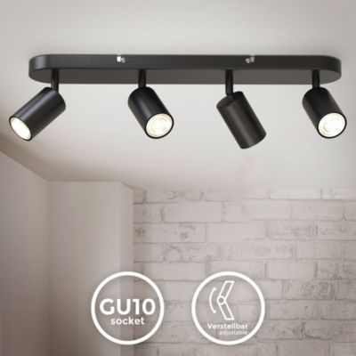 B.K.Licht LED Spotleuchte schwenkbar Retro Schwarz GU10 Deckenlampe Küche Flur Spot schwarz | 04057722006953