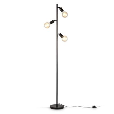 B.K.Licht Stehleuchte Retro Industrie Design Stehlampe Vintage Metall schwarz 3x E27 | 04057722006311