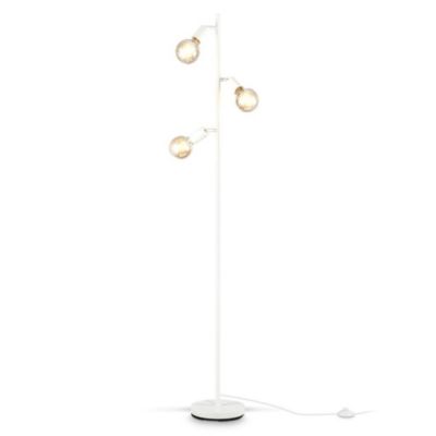 B.K.Licht Stehleuchte Retro Industriell Design Stehlampe Vintage Metall weiß 3x E27 | 04057722006328