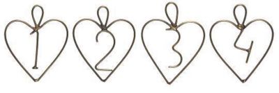 IB LAURSEN Advents Anhänger Set 1-4 Kerzen Zahlen gold Herz Metall Weihnachten rot | 05709898316136