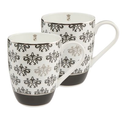 Goebel Künstlertasse Maja von Hohenzollern 2-tlg. Floral schwarz/weiß | 04250648986761