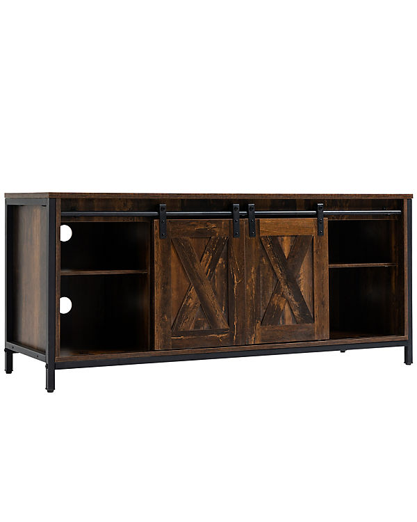 HOMCOM TV-Schrank mit Stahlrahmen braun/schwarz | 04251774961684 HOMCOM TV-Schrank mit Stahlrahmen braun/schwarz | 04251774961684