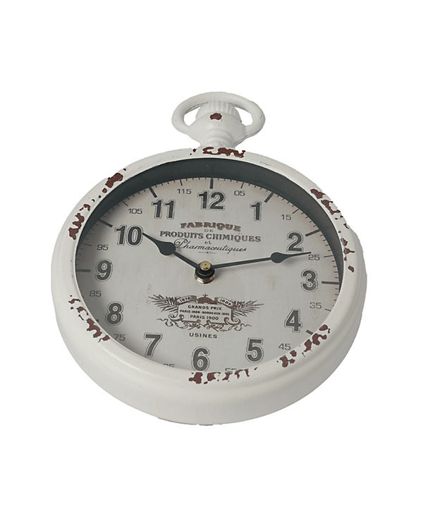 B & S Wanduhr Taschenuhr Analog Metall rund Ø 21 cm Schwarz creme shabby schwarz | 04029067131386 B & S Wanduhr Taschenuhr Analog Metall rund Ø 21 cm Schwarz creme shabby schwarz | 04029067131386
