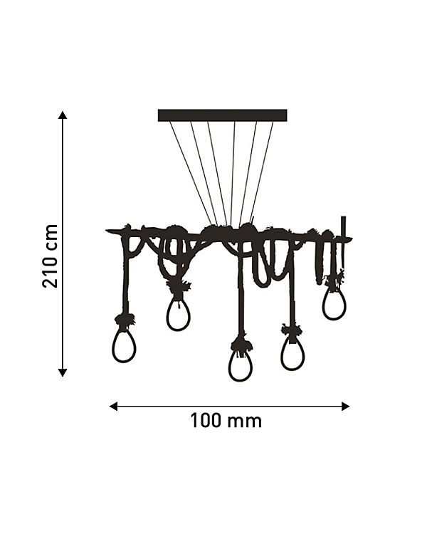 Näve Leuchten „Pendelleuchte „“Rope““ 5flg.“ natur | 04003222880296 Näve Leuchten „Pendelleuchte „“Rope““ 5flg.“ natur | 04003222880296
