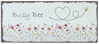 IB LAURSEN Schild BUSY BEE Spruch Tür Garten Deko Bienen Blech Used Look bunt | 05709898338183