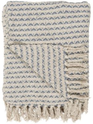 IB LAURSEN Decke 130x160cm Tages Plaid creme blau Kuschel Fransen Wohn Sofa Woll | 05709898326722