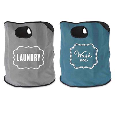 HTI-Living Wäschesack 2er Set Laundry/Wash me petrol | 04250648987157