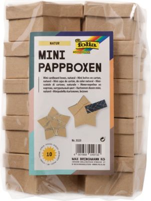 Folia 10 Stück HERZ Pappboxen Mini Natur 