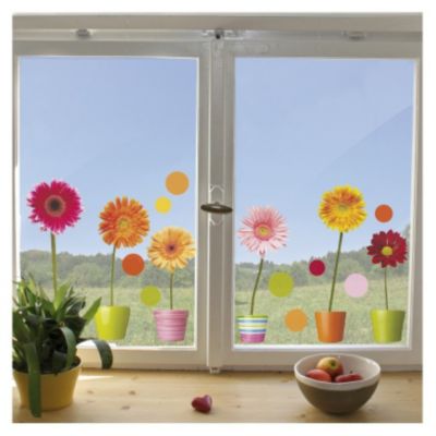 Fenster Sticker Gerberas, 20tlg., mehrfarbig, yomonda