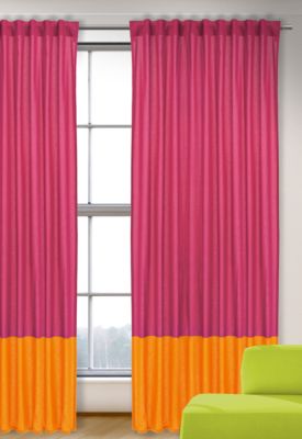 Vorhang Uni Magenta Orange 245x135 1 Schal Orange