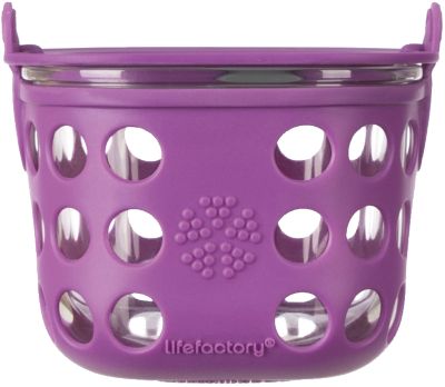 Lifefactory Lebensmittelaufbewahrung aus Glas huckleberry, 475 ml, lila