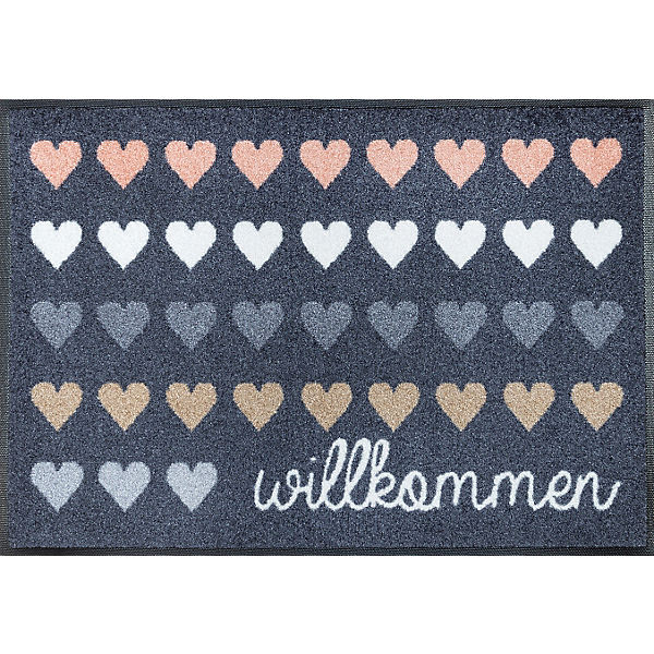 Fußmatte "Design Willkommen Herzen" 50x75 cm
