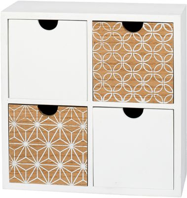 Aufbewahrungsregal mit 4 Schubladen 23x23 cm, weiß | yomonda