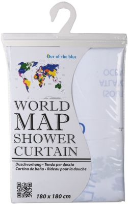 Duschvorhang "Weltkarte" H*B 180 cm, mehrfarbig | yomonda